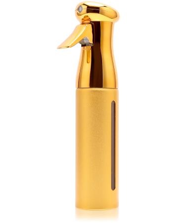 Salon Style Hair Spray Misting Bottle, Fine Mist Continuous Spray Bottle | 10 Oz Shiny Aerosol Free Water Mister for hairstyling, Cleaning Solutions Dispensing - Gold