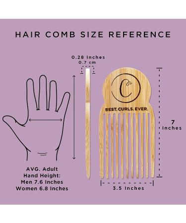 Controlled Chaos Shark Tank Detangling Comb Hair Pick - Anti Static Bamboo Long Tooth Detangler for Thick Curly Hair - Men, Women & Kids - Buy Online on GoSupps.com
