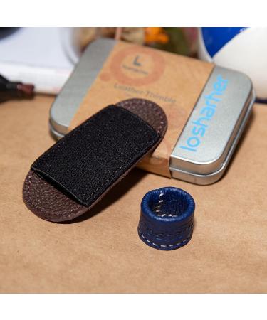 Sewing Leather Thimble 2 Pack with Metal Case for Hand Quilting, Knitting, Embroidery - Craft Accessories Finger Cover and Thimble Pad (Medium) - Buy Online on GoSupps.com