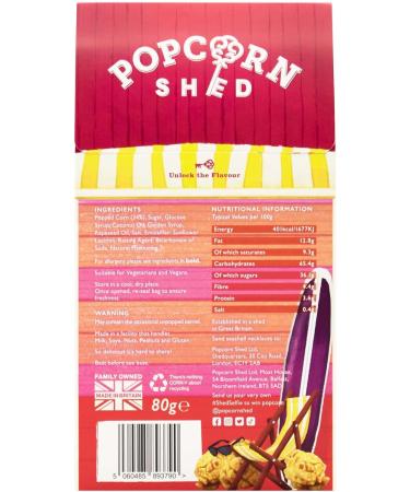 Popcorn Shed Classic Caramel Gourmet Popcorn Gift Box Natural Caramel Flavour Gluten Free Vegan Movie Night Snack 80 g - Buy Online on GoSupps.com