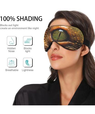 Snake Eye Green Sleep Mask - Light Blocking Eye Cover for Sleeping Travel & Naps | Adjustable Strap Soft & Lightweight for Men & Women - Buy Online on GoSupps.com