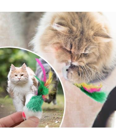 ueslwser 20 Pcs Mice & AnimalToys Colorful Feather Interactive Cat Interactive Mouse Catnip Toys Assorted Randomly Colors for Cats and Kitten Indoor Play Cat Mice Toys Pack Interactive Catch Play - Buy Online on GoSupps.com