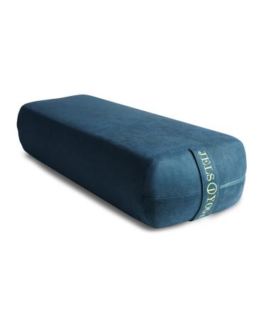 JELS Yoga Bolster Pillow for Restorative Yoga, Premium Machine Washable Supportive Rectangular Removable Air Suede Meditation Cushion Pillow for Restorative Yoga & Yin Yoga with Carry Handle Sapphire
