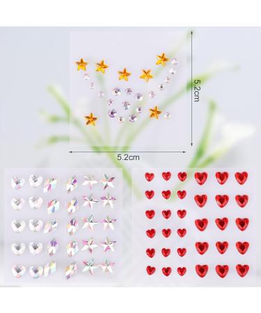 Buy 9 Sheets Festival Face Gems Stickers | Self-Adhesive Rhinestone Makeup Jewels for Eyes & Nails - Multi-Style Decorations - Buy Online on GoSupps.com