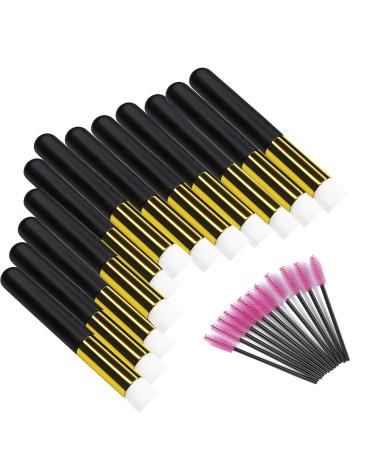 12 Pieces Eyelash Cleaning Brush Lash Extension Cleanser Shampoo Soft Makeup Brushes for Blackhead Remover Tool Nose Washing with a Dozen of Mascara Brushes Wands Black 24 Count (Pack of 1) Black