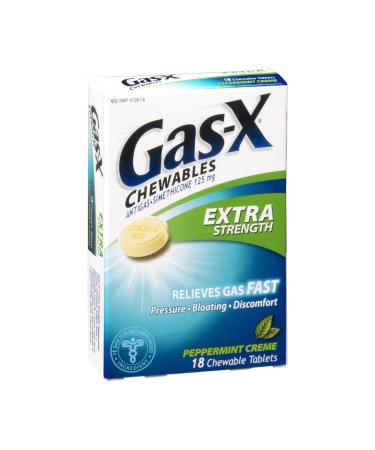 Gas-X Xstr Pep Crm Size 18s Gas-X Extra Strength Chewable Peppermint Cream Antigas