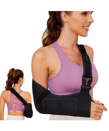 Arm Sling Shoulder Injury Immobilizer for Men&Women Medical Sling with Shoulder Pad for Rotator Cuff Injury Support Brace for Arm Wrist Elbow Clavicle Fracture Post-Surgery(Medium) Black Medium