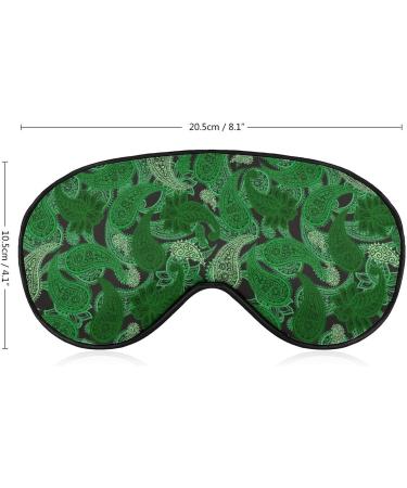 Buy Green Paisley Sleep Mask for Women - Adjustable Eye Shades with Elastic Strap for Ultimate Comfort - Buy Online on GoSupps.com
