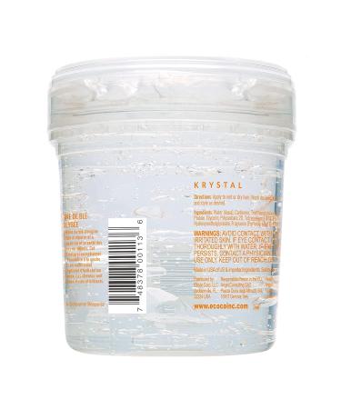 Eco Style Krystal Styling Gel - Adds Body and Shine - Moisturizes for Healthy Hair - Strong Weightless Hold - 8 oz - Buy Online on GoSupps.com