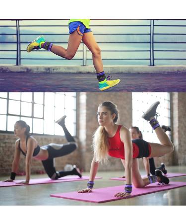 Adjustable Ankle Weights Set - 0.23kg to 0.9kg Foot/Wrist Weight Cuffs - Purple | International Shipping - Buy Online on GoSupps.com