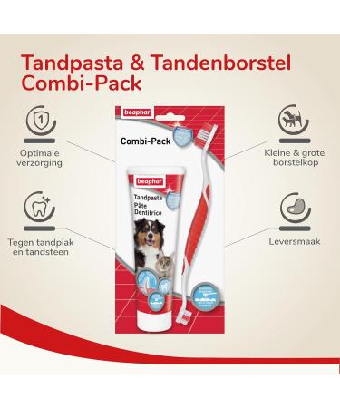Beaphar - Puppy Combi-Pack: Toothbrush + Fresh Breath Toothpaste for Puppy (50 G Tube) Removes Plaque Prevents Tartar Formation Fights Bad Breath - Buy Online on GoSupps.com