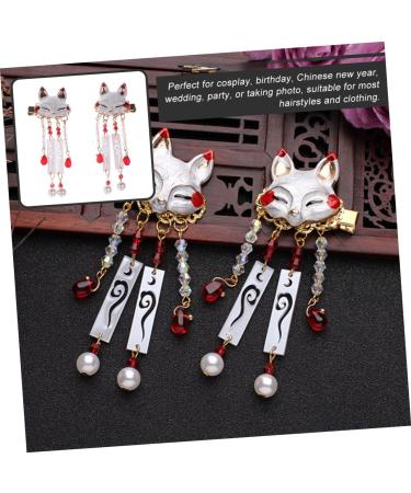 CATIEBYE 1 Pair Fox Tassel Clip Tassel Barrette Tassel Hairpin Animal Hair Clip Bill Clips Tassel Drop Barrette Chinese Tassel Hair Clips Alligator Hair Clips Women Tassel Hair Clip - Buy Online on GoSupps.com