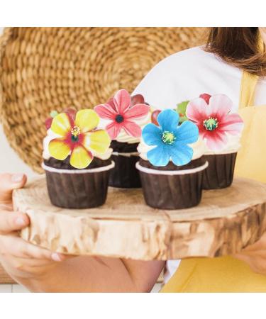 70 Pieces Gold Rock Edible Flower Cake Decorations | Wafer Paper Floral Party Accessories for Weddings Birthdays & Celebrations - Buy Online on GoSupps.com