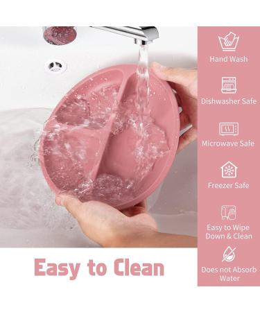 SilverStaar Baby Weaning Set - Silicone Suction Plate, Bowl, Spoon, Fork & Bib | Detachable Suction Base Feeding Set for Babies and Toddlers (Pink) - Buy Online on GoSupps.com