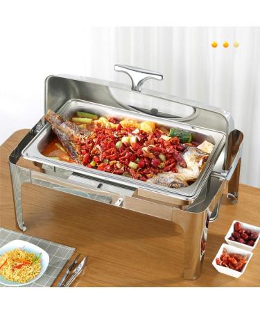 9L Stainless Steel Chafing Dish Set Buffet Silver Catering Warmer Set Rectangle Chafing Dish Set for Buffet Catering Kitchen Party(Color:Single Grid) - Buy Online on GoSupps.com