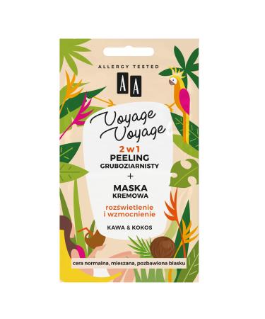 AA Voyage Voyage 2 in 1 Exfoliating Mask Large Grain + Coffee & Coconut Cream 2x5ml