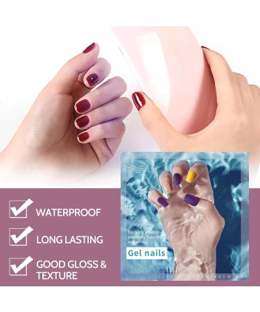 Glitter Pink Semi-Cured Gel Nail Strips - 16Pcs Full Wrap Stickers with Nail File - Waterproof & UV/LED Lamp Required - Buy Online on GoSupps.com
