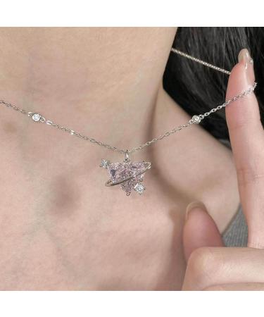 Southjieling Vintage Diamonds Choker Necklet - Crystal Peach Heart Pendant Aesthetic Fashion Jewelry - Buy Online on GoSupps.com