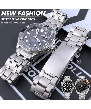 SKXMOD 316L Stainless Steel Bracelet for Omega Speedmaster 007 Seamaster 300 AT150 & Planet Ocean - 20mm Watch Strap - Buy Online on GoSupps.com