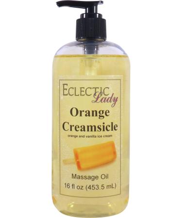 Orange Creamsicle Massage Oil 16 oz With Sweet Almond Oil and Jojoba Oil Preservative Free Perfect for Aromatherapy and Relaxation 16 Ounce