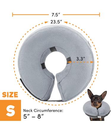 Bencmate Inflatable Dog & Cat Recovery Ruff - Leak Protection Collar for Wounds | Small Gray (Neck 5-8) - Buy Online on GoSupps.com