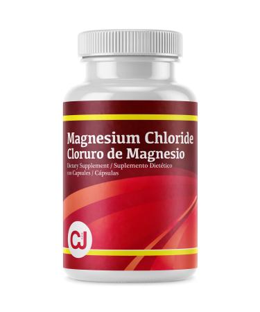 Magnesium Chloride - Cloruro de Magnesio 100 Capsules Essential Mineral Supplement Relaxation