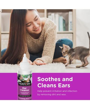 Nutri-Vet Ear Cleanser for Cats - Gentle 4oz Formula to Clean and Deodorize - Buy Online on GoSupps.com