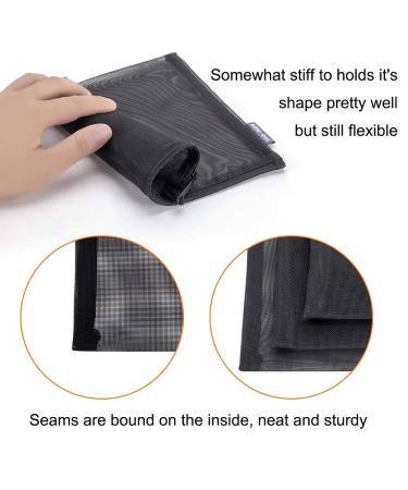 HRX 6PCS Nylon Mesh Cosmetic Zipper Bags - Black Makeup Pouches for Travel, Purse, Diaper Bag - A5 x 3pcs, A6 x 3pcs - Buy Online on GoSupps.com