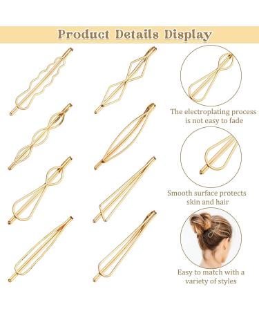 80 Pcs Geometric Minimalist Gold Hair Pins Set - Bobby Hair Barrettes for Girls and Women - Buy Online on GoSupps.com