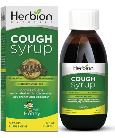 Herbion Naturals Cough Syrup with Honey - Soothing El Jarabe para La TOS 5 Fl Oz - Naturally Tasty Throat Relief for International Shipping - Buy Online on GoSupps.com