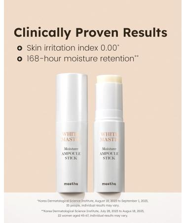 MASTINA White Mastic Moisture Ampoule Stick - Korean Vegan Skin Care for Wrinkle Reduction Elasticity & Radiance - Multi Balm for Face Lips Eyes Neck (0.35oz - Buy Online on GoSupps.com