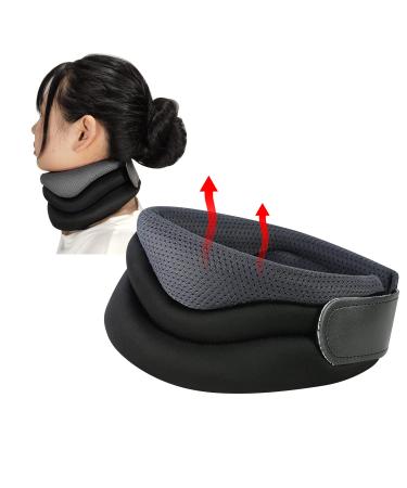 Neck Support Brace Ergonomic Cervical Collar Soft Foam Breathable Neck Brace for Relieves Pain and Pressure Adjustable Neck Collar Protector High Elastic Neck Support Protector for Women Men Elderly Grey