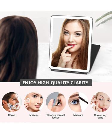 WEILY W137 Folding Travel Mirror | 72 LED Lights | 3 Light Modes | Touch Screen Dimming | USB Rechargeable | Ultra Thin Portable Vanity Mirror | Makeup Mirror Gift for Women (Black) - Buy Online on GoSupps.com
