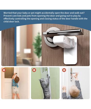 Childproof Door Lever Lock - 2 Pack | Baby, Toddler, and Pet Safety | Self-Adhesive, No Screws | for Kitchen Cupboard, Closet, Dresser - Buy Online on GoSupps.com