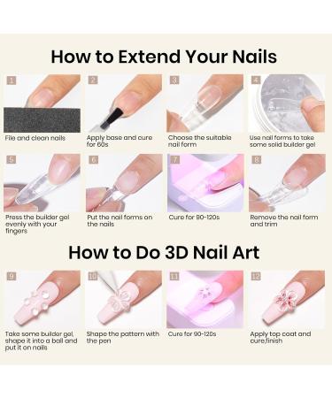 MIZHSE 100g Solid Builder Gel - Clear Hard Gel for Nail Art | UV LED Sculpting Gel Kit with Silicone Pen | Perfect for Salon & Home DIY - Buy Online on GoSupps.com