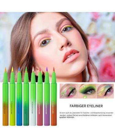  Generisch Liquid Liner Matte Eyeliner Pencil 8 Neon Coloured Liquid Pencil Long Lasting Eye Make-Up Waterproof and Dirt-Resistant for Women - Buy Online on GoSupps.com