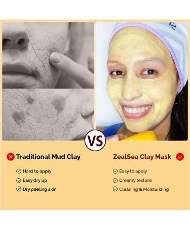 Turmeric Clay Mask for Dark Spots | Brightening & Pore Refining | Sensitive Skin Care with Vitamin C | Includes Mask Brush and Konjac Sponges | 4.23 oz - Buy Online on GoSupps.com