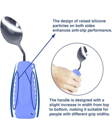 Weighted Adaptive Spoon for Hand Tremors - Purple Right Hand | EZ Assistive Independent Eating Utensil - Buy Online on GoSupps.com
