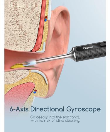 Qimic Ear Wax Removal Kit Camera 1080P FHD | WiFi Earwax Remover with 6 LED Lights | Visual Otoscope for iPhone & Android | Black-box - Buy Online on GoSupps.com