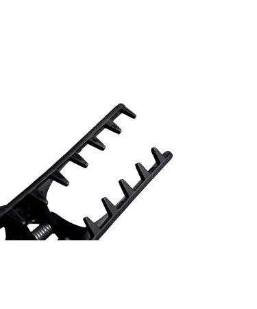 Ponik's Black Plastic Locking Hair Clips - 12 Pack (8 cm) for Hairdressers | Essential Hairdressing Accessories - Buy Online on GoSupps.com