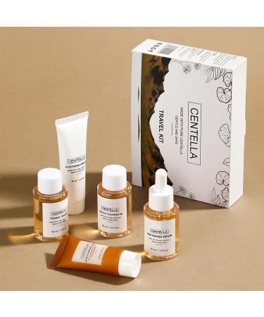 Centella Travel Kit Toner Sun Repair Serum Soothing Cream Cleansing Oil Acne Cleansing Foam Basic Mini Size Skin Care Kit Box & Gift Set for Women Stocking Stuffers - Buy Online on GoSupps.com