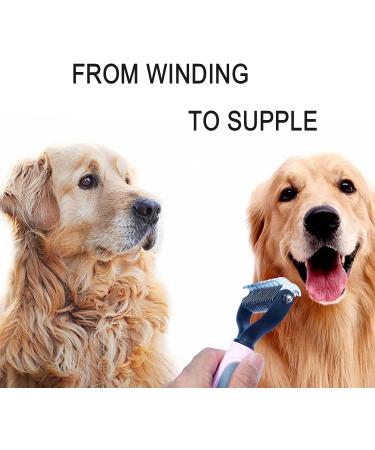 Buy Dog & Cat Double-Sided Fur Comb - Detangling & De-Matting Tool | Small Pink Stripper for Effective Animal Care - Buy Online on GoSupps.com