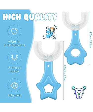6-Piece Kids U-Shaped Toothbrush Set | Soft Silicone Brush | Whitening & Massage | For Ages 2-8 | Blue - Buy Online on GoSupps.com