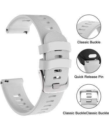 ISABAKE Watch Band for Garmin Forerunner 245 / 245 Music/ Forerunner 645 / 645 Music Compatible with Garmin Vivoactive 3 /Venu Sq/Vivomove HR 20mm Soft Silicone Replacement Wristbands (white) - Buy Online on GoSupps.com