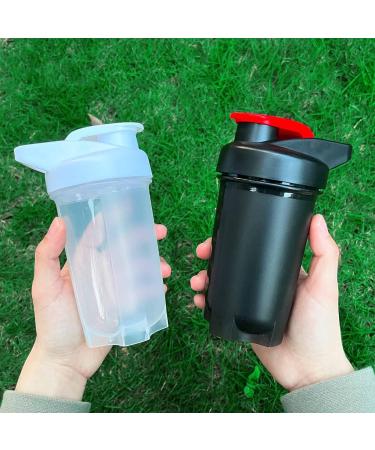 YayoNung 300ml Protein Shaker Bottle - Leak-Proof BPA Free with Sieve & Scale - Perfect for Fitness & Supplements (Black & Gray 2pcs) - Buy Online on GoSupps.com
