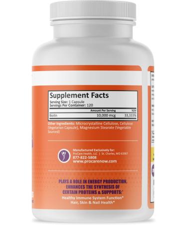 ProCare Health | Biotin | 10 000mcg | 120 Count - Buy Online on GoSupps.com