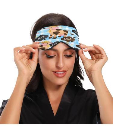 Shop Cute Cow Eye Mask - Light Blocking Sleep Mask with Adjustable Strap | Soft & Lightweight Blindfold for Men & Women - Perfect for Travel & Naps - Buy Online on GoSupps.com