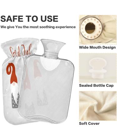 Snowflake Christmas Hat Hot Water Bottle | 2L Fleece Cover for Hot & Cold Compresses - Perfect Holiday Gift - Buy Online on GoSupps.com