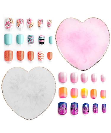 WLLHYF Resin Nail Art Palette - 2Pcs Golden Edge Heart-Shaped Mixing Palettes for Nail Art Painting and Cosmetic Mixing - Buy Online on GoSupps.com