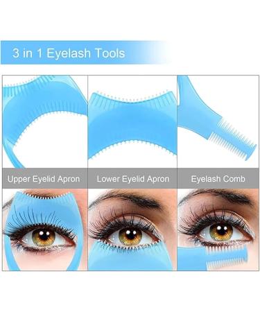 Zunishaone Eyelash Applicator Tool 3in1 Compact Mascara Protective Comb Made of PP Precision Eyelash Protection for Applying Natural Makeup Eyelid Modeling Blue - Buy Online on GoSupps.com